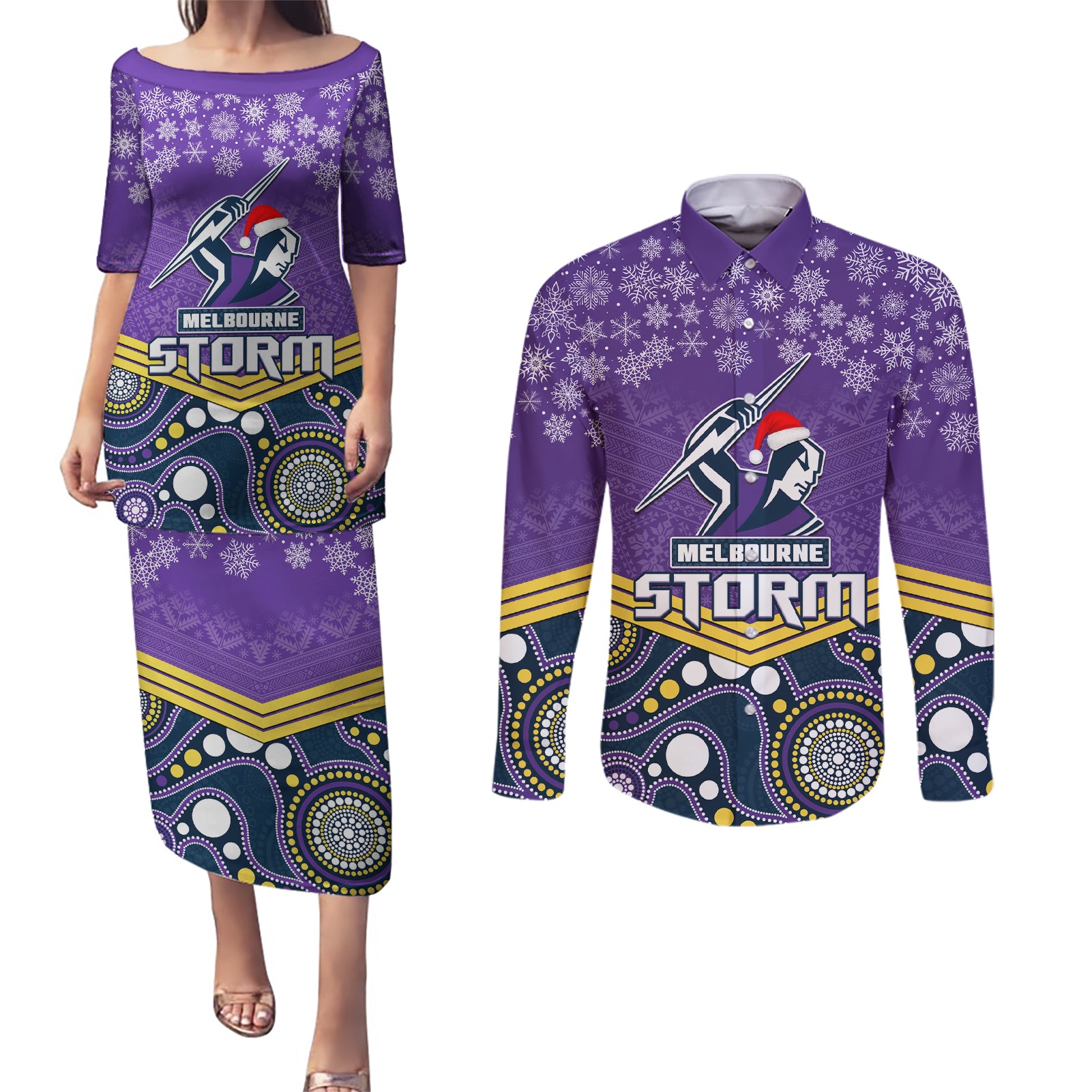 custom-storm-rugby-christmas-couples-matching-puletasi-dress-and-long-sleeve-button-shirt-merry-xmas-2023-mix-aboriginal-art