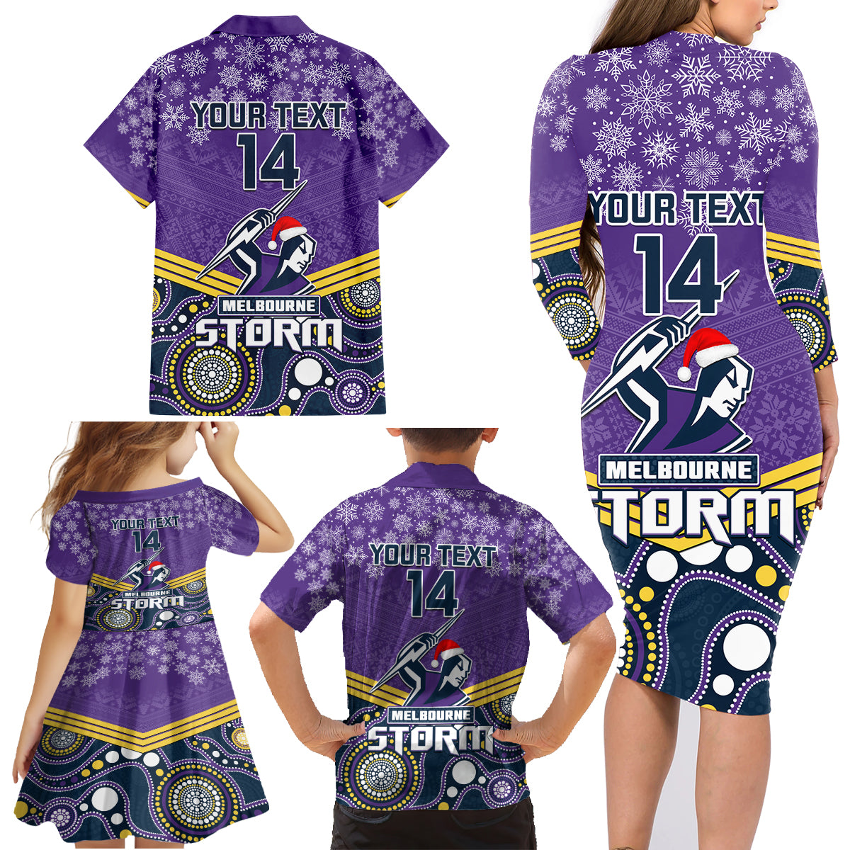 custom-storm-rugby-christmas-family-matching-long-sleeve-bodycon-dress-and-hawaiian-shirt-merry-xmas-2023-mix-aboriginal-art