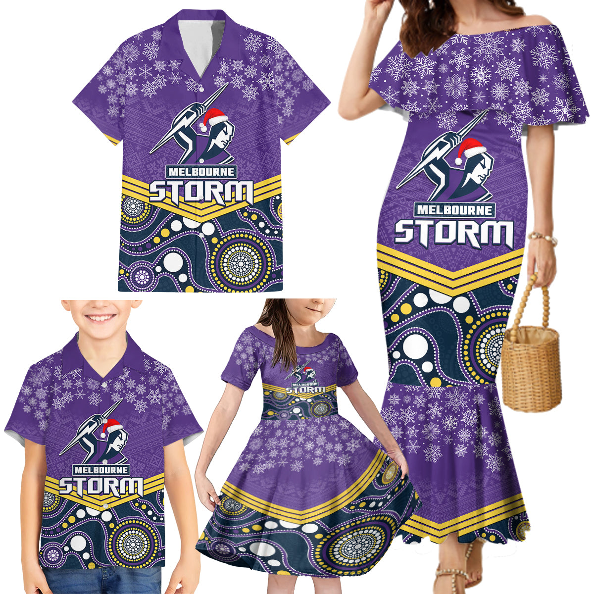 custom-storm-rugby-christmas-family-matching-mermaid-dress-and-hawaiian-shirt-merry-xmas-2023-mix-aboriginal-art
