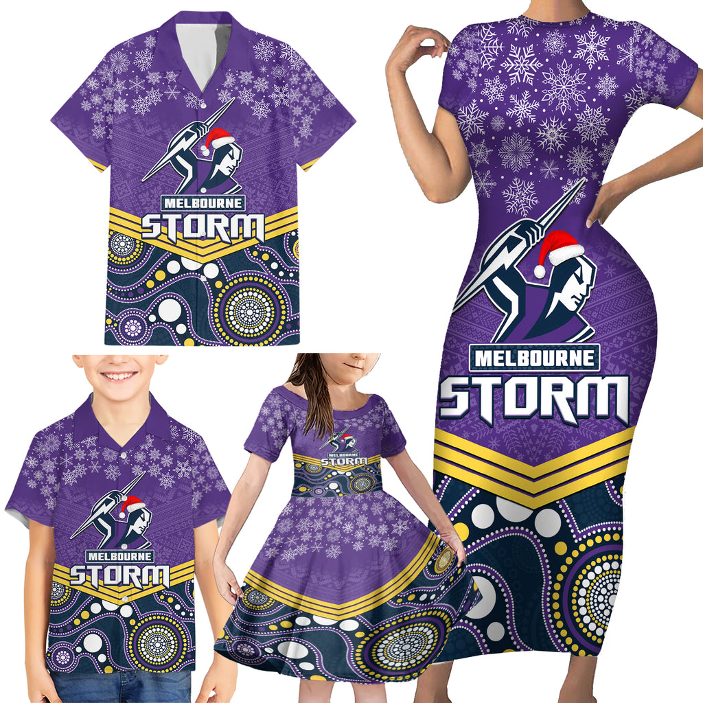 custom-storm-rugby-christmas-family-matching-short-sleeve-bodycon-dress-and-hawaiian-shirt-merry-xmas-2023-mix-aboriginal-art