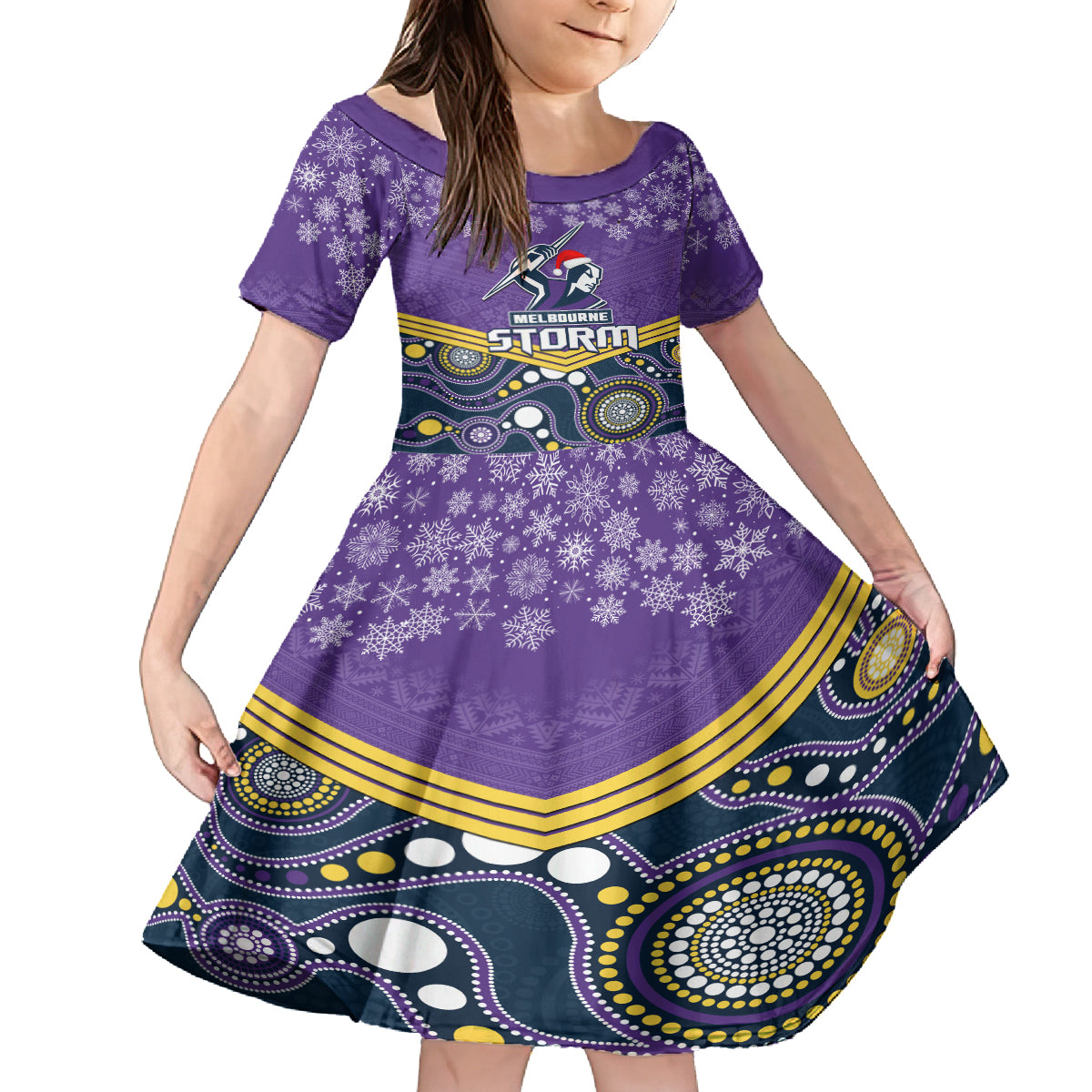 custom-storm-rugby-christmas-kid-short-sleeve-dress-merry-xmas-2023-mix-aboriginal-art