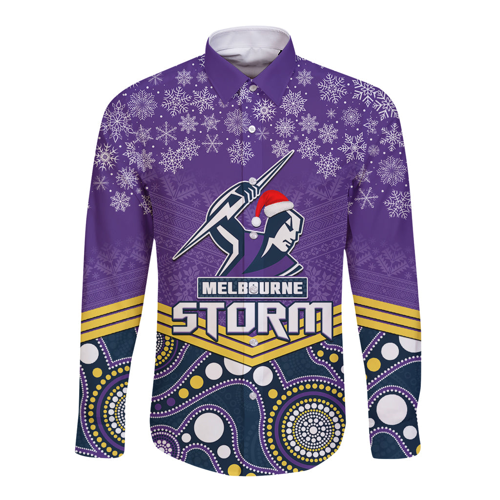 custom-storm-rugby-christmas-long-sleeve-button-shirt-merry-xmas-2023-mix-aboriginal-art