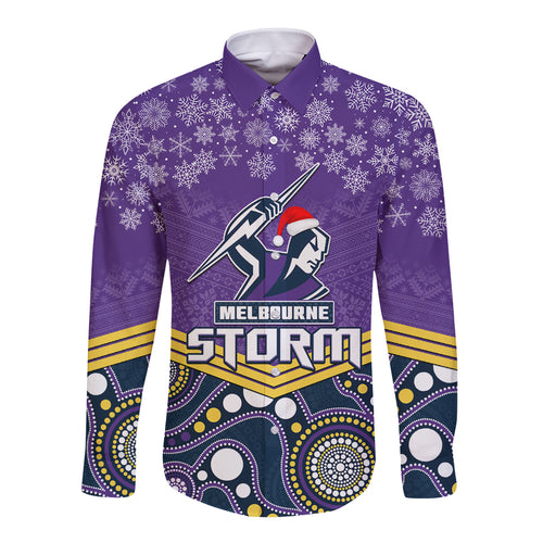 custom-storm-rugby-christmas-long-sleeve-button-shirt-merry-xmas-2023-mix-aboriginal-art