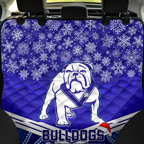 custom-bulldogs-rugby-christmas-back-car-seat-cover-merry-xmas-2023-mix-aboriginal-art