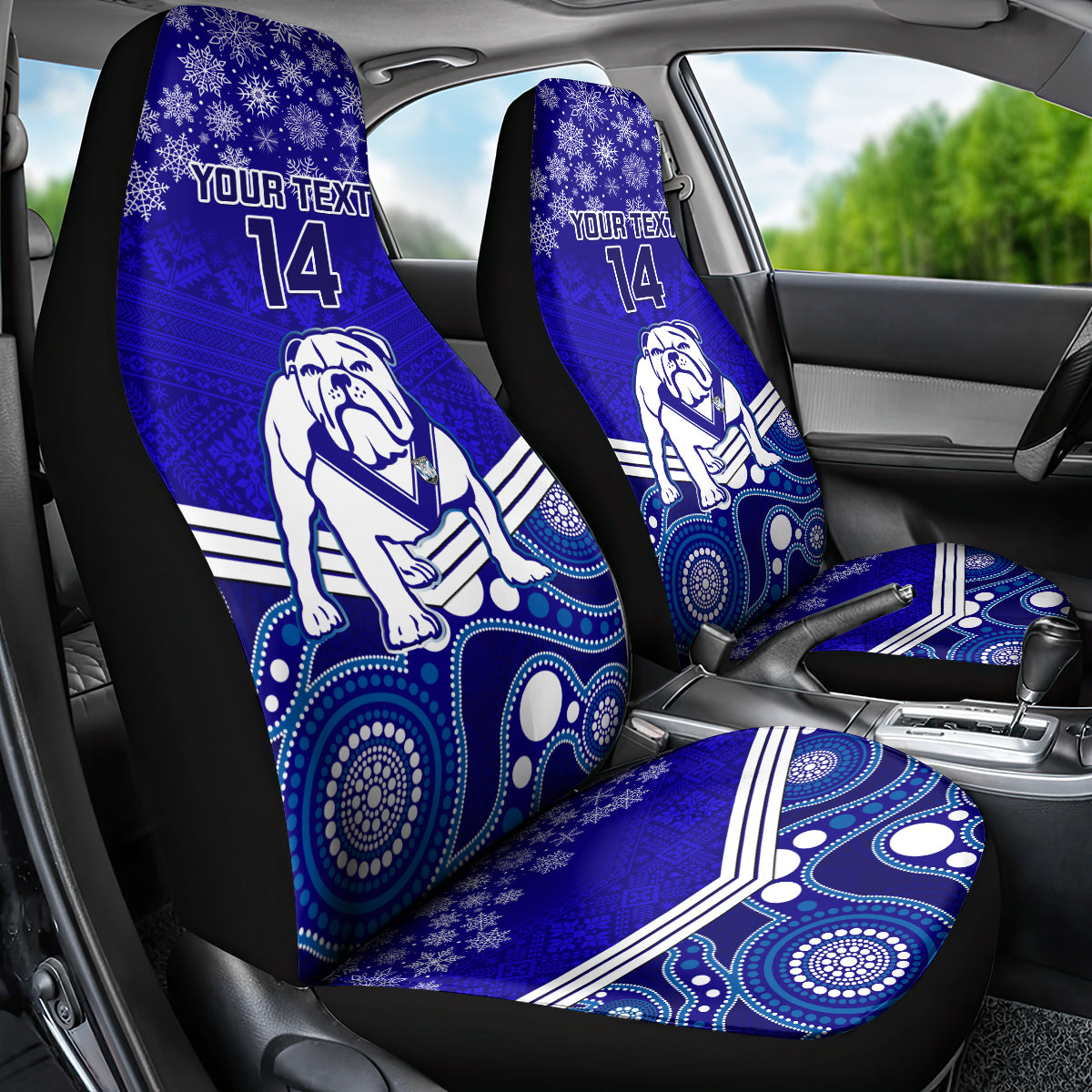 custom-bulldogs-rugby-christmas-car-seat-cover-merry-xmas-2023-mix-aboriginal-art