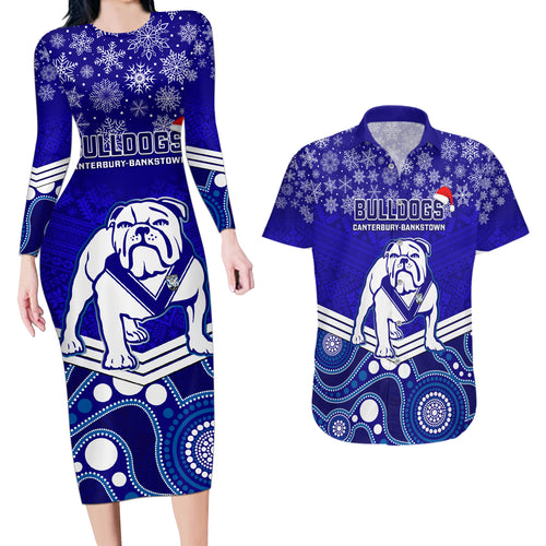 custom-bulldogs-rugby-christmas-couples-matching-long-sleeve-bodycon-dress-and-hawaiian-shirt-merry-xmas-2023-mix-aboriginal-art