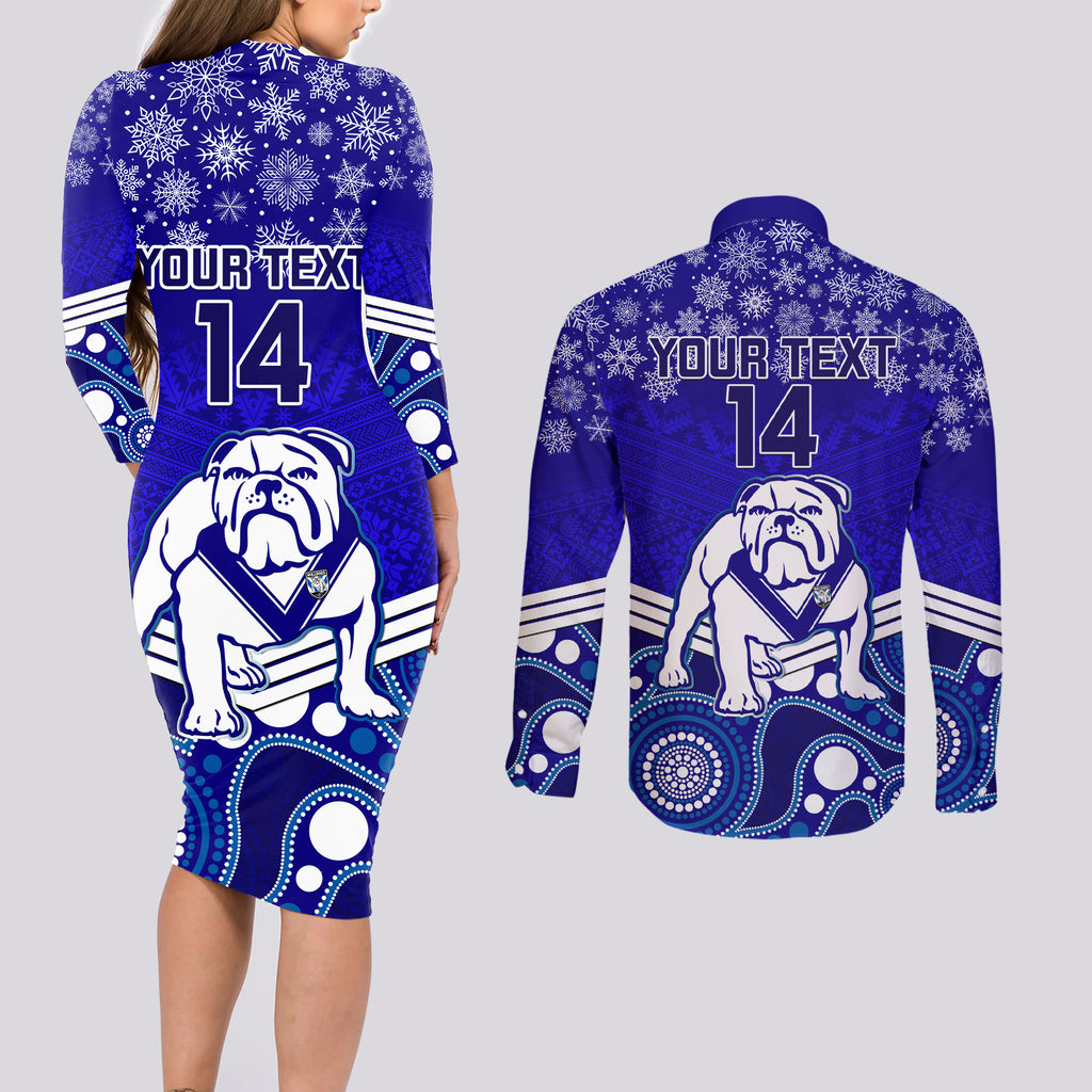 custom-bulldogs-rugby-christmas-couples-matching-long-sleeve-bodycon-dress-and-long-sleeve-button-shirt-merry-xmas-2023-mix-aboriginal-art
