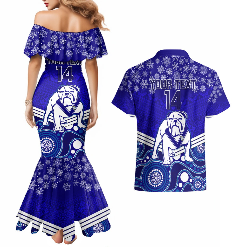 custom-bulldogs-rugby-christmas-couples-matching-mermaid-dress-and-hawaiian-shirt-merry-xmas-2023-mix-aboriginal-art