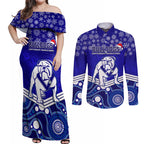 custom-bulldogs-rugby-christmas-couples-matching-off-shoulder-maxi-dress-and-long-sleeve-button-shirt-merry-xmas-2023-mix-aboriginal-art