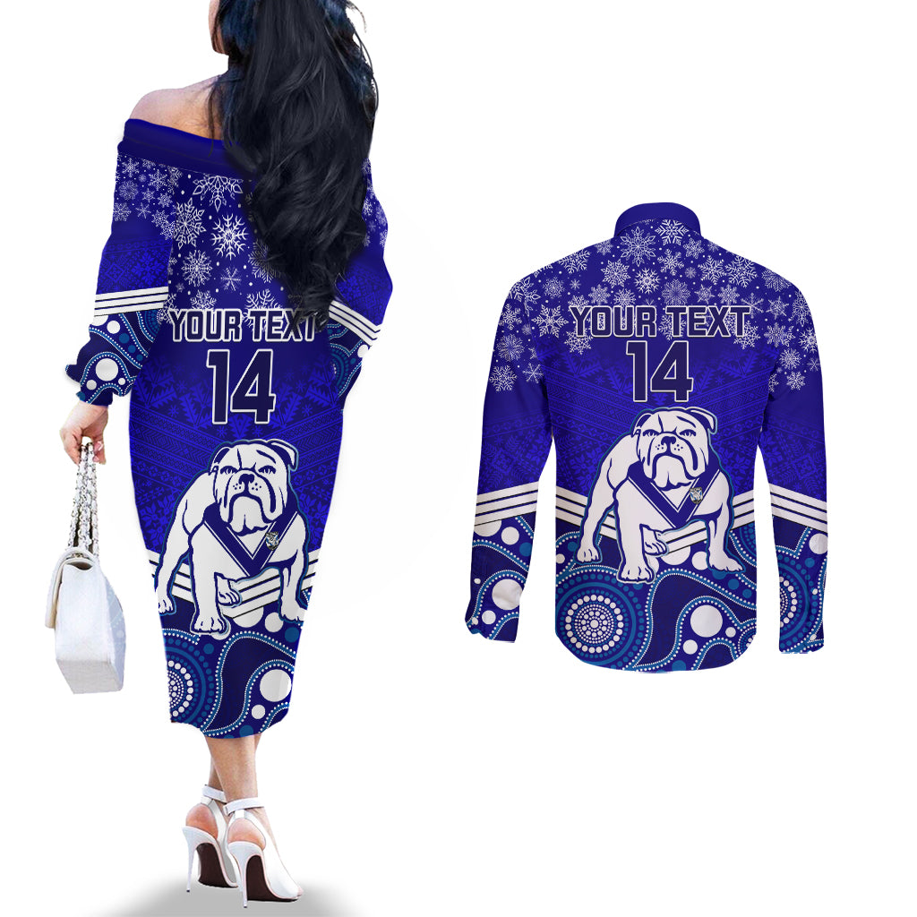 custom-bulldogs-rugby-christmas-couples-matching-off-the-shoulder-long-sleeve-dress-and-long-sleeve-button-shirt-merry-xmas-2023-mix-aboriginal-art