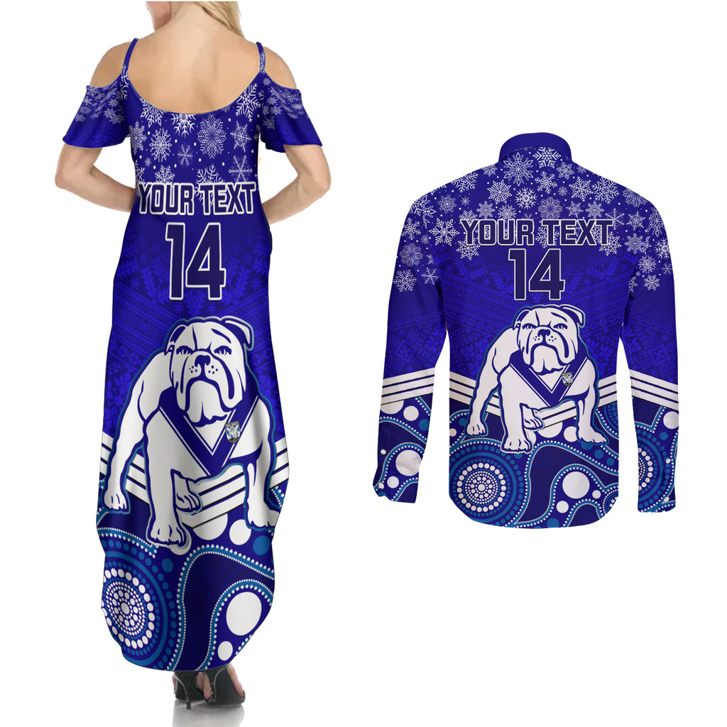 custom-bulldogs-rugby-christmas-couples-matching-summer-maxi-dress-and-long-sleeve-button-shirt-merry-xmas-2023-mix-aboriginal-art