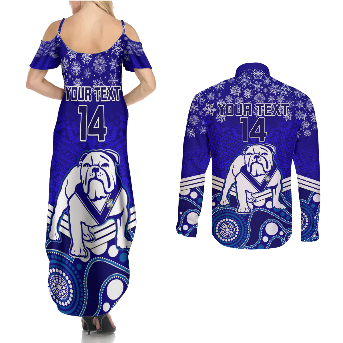 custom-bulldogs-rugby-christmas-couples-matching-summer-maxi-dress-and-long-sleeve-button-shirt-merry-xmas-2023-mix-aboriginal-art