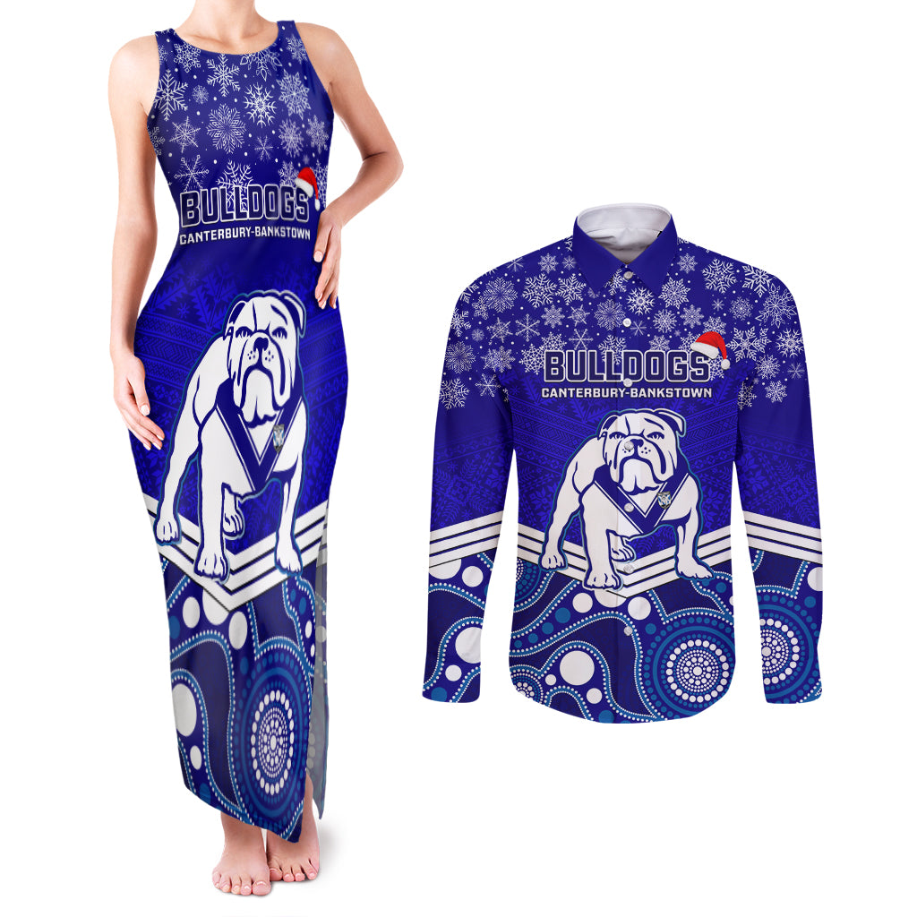 custom-bulldogs-rugby-christmas-couples-matching-tank-maxi-dress-and-long-sleeve-button-shirt-merry-xmas-2023-mix-aboriginal-art