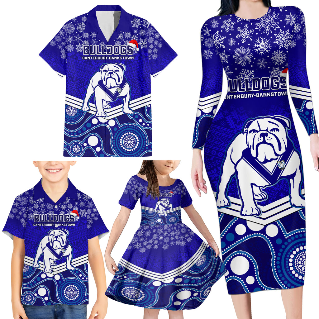 custom-bulldogs-rugby-christmas-family-matching-long-sleeve-bodycon-dress-and-hawaiian-shirt-merry-xmas-2023-mix-aboriginal-art