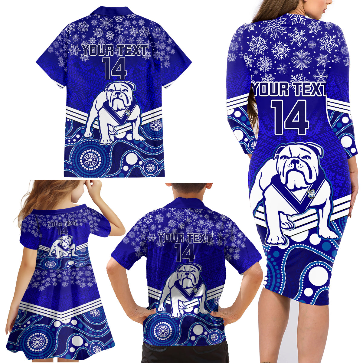 custom-bulldogs-rugby-christmas-family-matching-long-sleeve-bodycon-dress-and-hawaiian-shirt-merry-xmas-2023-mix-aboriginal-art