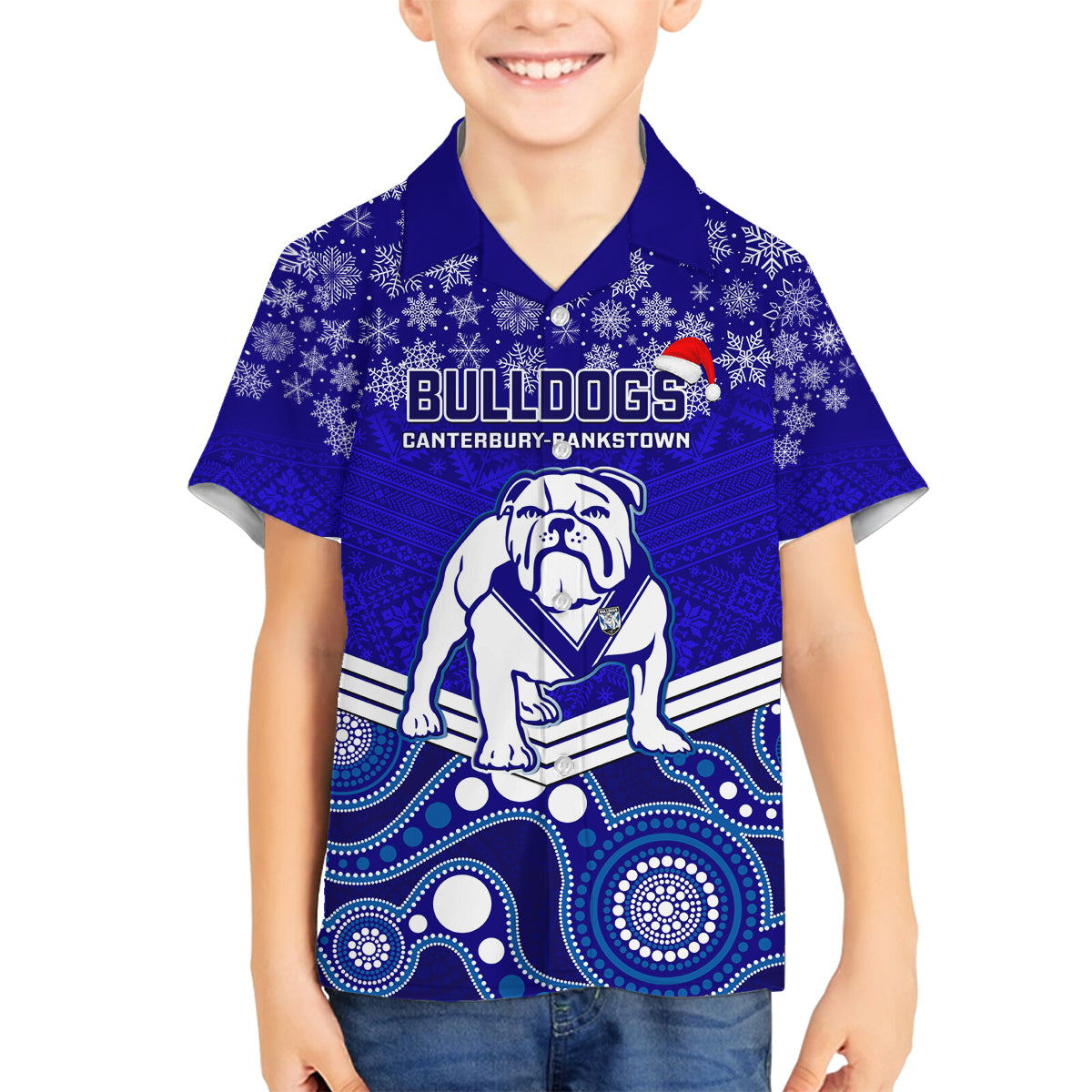 custom-bulldogs-rugby-christmas-family-matching-off-shoulder-long-sleeve-dress-and-hawaiian-shirt-merry-xmas-2023-mix-aboriginal-art