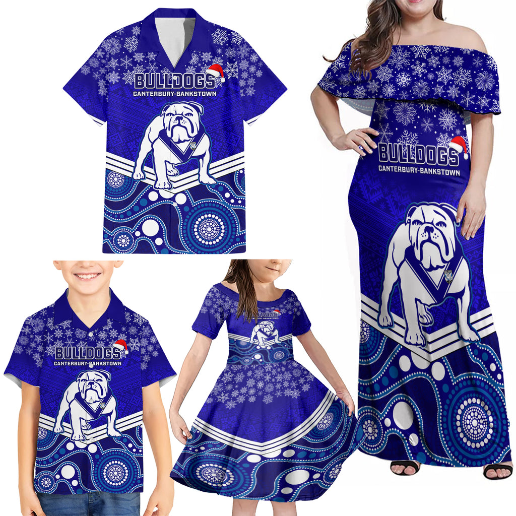custom-bulldogs-rugby-christmas-family-matching-off-shoulder-maxi-dress-and-hawaiian-shirt-merry-xmas-2023-mix-aboriginal-art