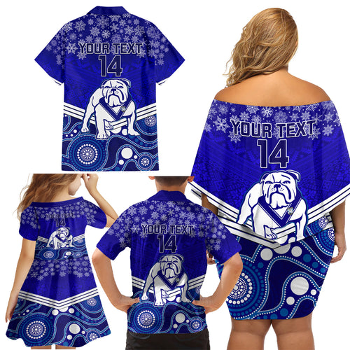 custom-bulldogs-rugby-christmas-family-matching-off-shoulder-short-dress-and-hawaiian-shirt-merry-xmas-2023-mix-aboriginal-art
