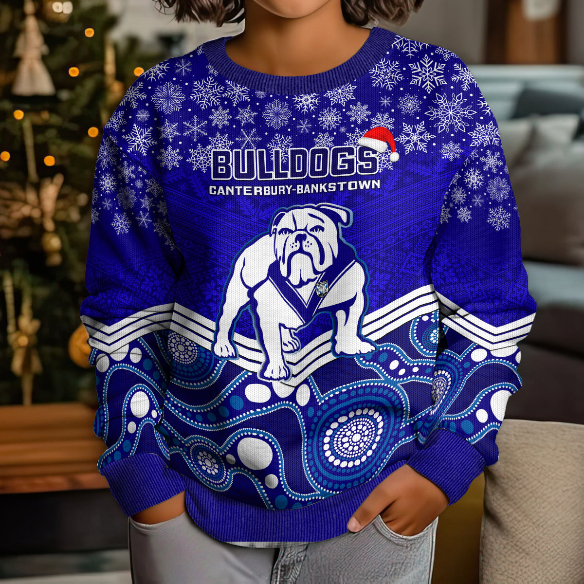 custom-bulldogs-rugby-christmas-kid-ugly-christmas-sweater-merry-xmas-2023-mix-aboriginal-art