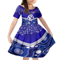 custom-bulldogs-rugby-christmas-kid-short-sleeve-dress-merry-xmas-2023-mix-aboriginal-art