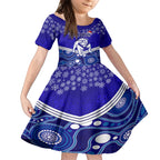 custom-bulldogs-rugby-christmas-kid-short-sleeve-dress-merry-xmas-2023-mix-aboriginal-art