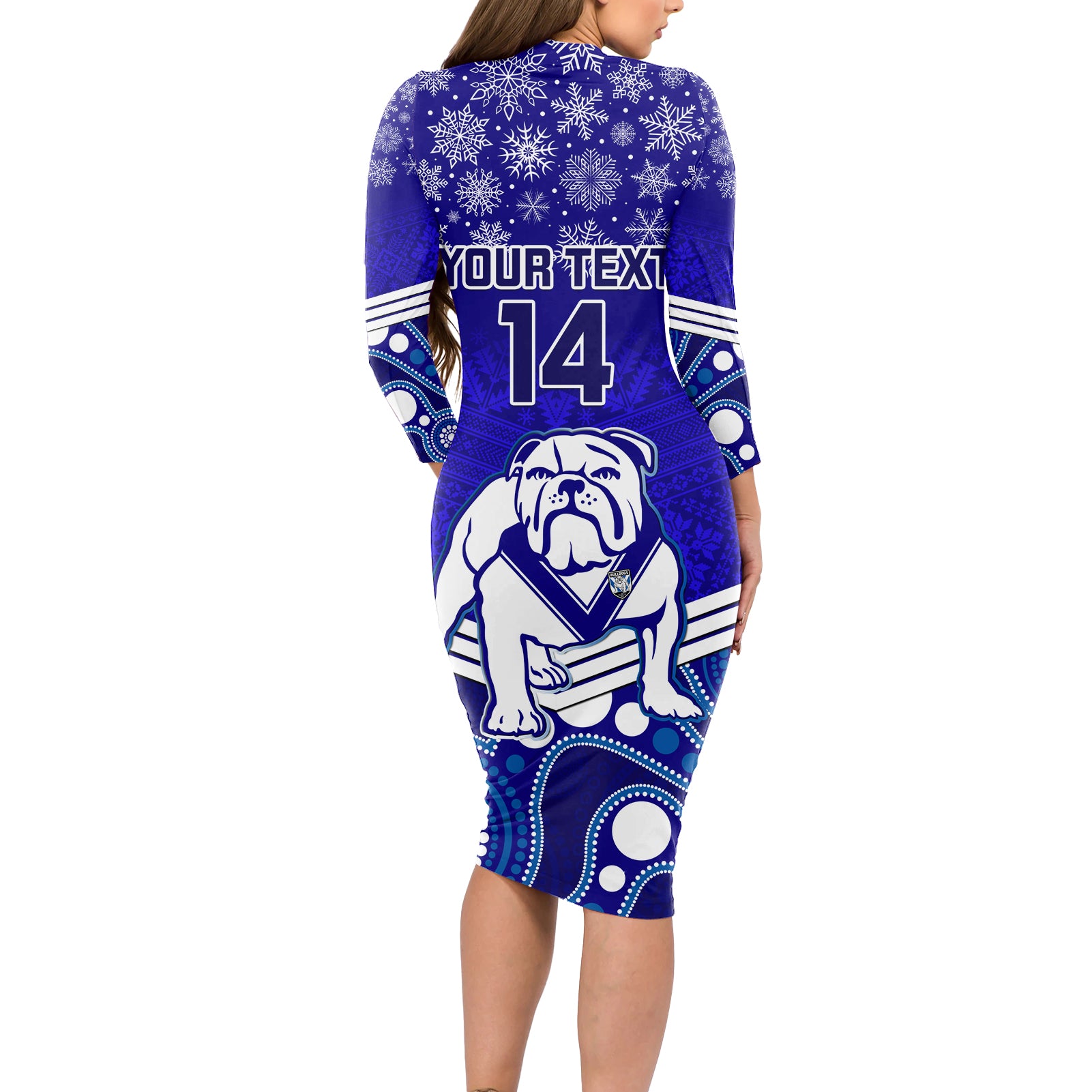 custom-bulldogs-rugby-christmas-long-sleeve-bodycon-dress-merry-xmas-2023-mix-aboriginal-art
