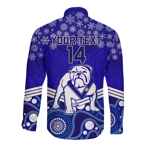 custom-bulldogs-rugby-christmas-long-sleeve-button-shirt-merry-xmas-2023-mix-aboriginal-art