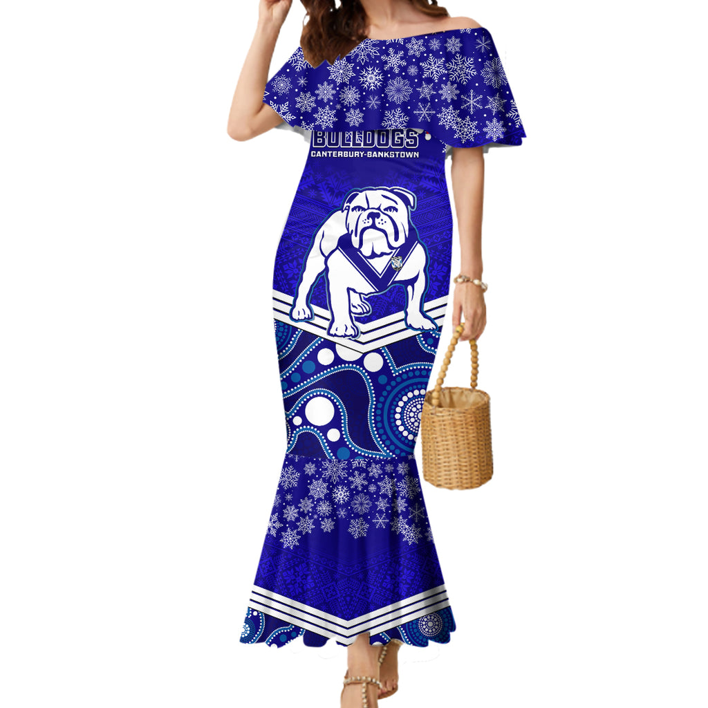 custom-bulldogs-rugby-christmas-mermaid-dress-merry-xmas-2023-mix-aboriginal-art