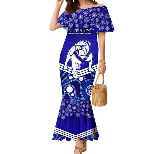 custom-bulldogs-rugby-christmas-mermaid-dress-merry-xmas-2023-mix-aboriginal-art
