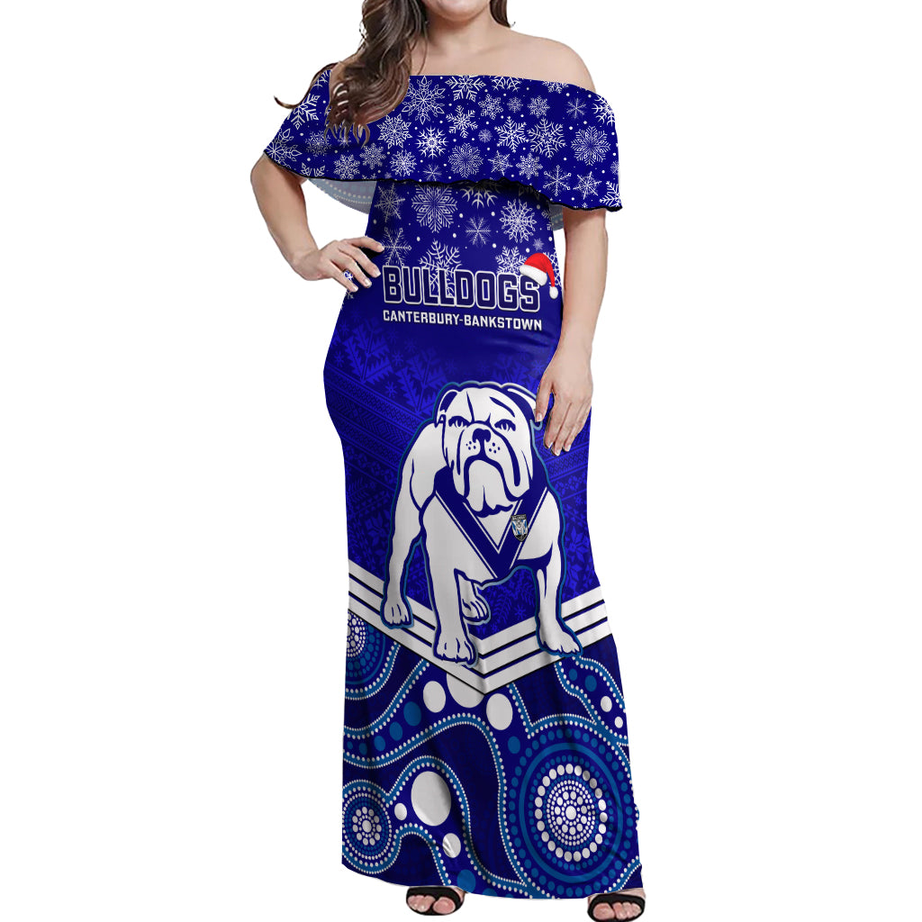 custom-bulldogs-rugby-christmas-off-shoulder-maxi-dress-merry-xmas-2023-mix-aboriginal-art