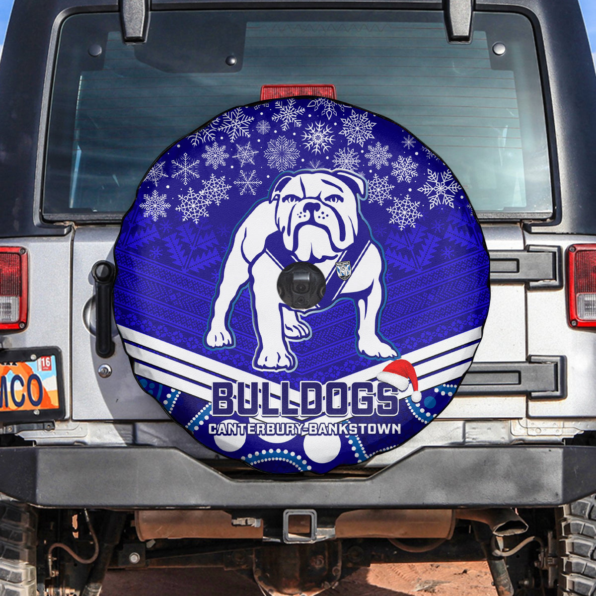 custom-bulldogs-rugby-christmas-spare-tire-cover-merry-xmas-2023-mix-aboriginal-art