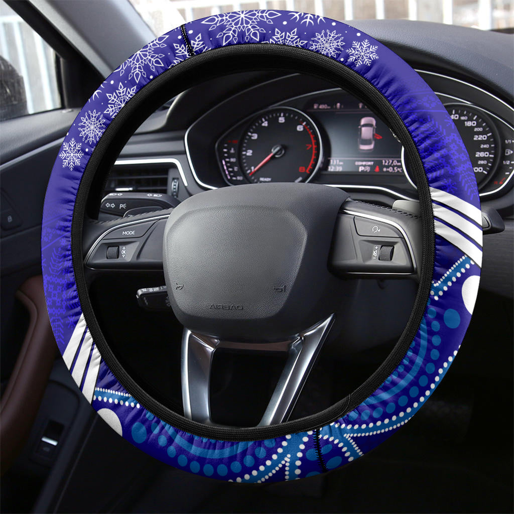 Bulldogs Rugby Christmas Steering Wheel Cover Merry Xmas 2023 Mix Aboriginal Art