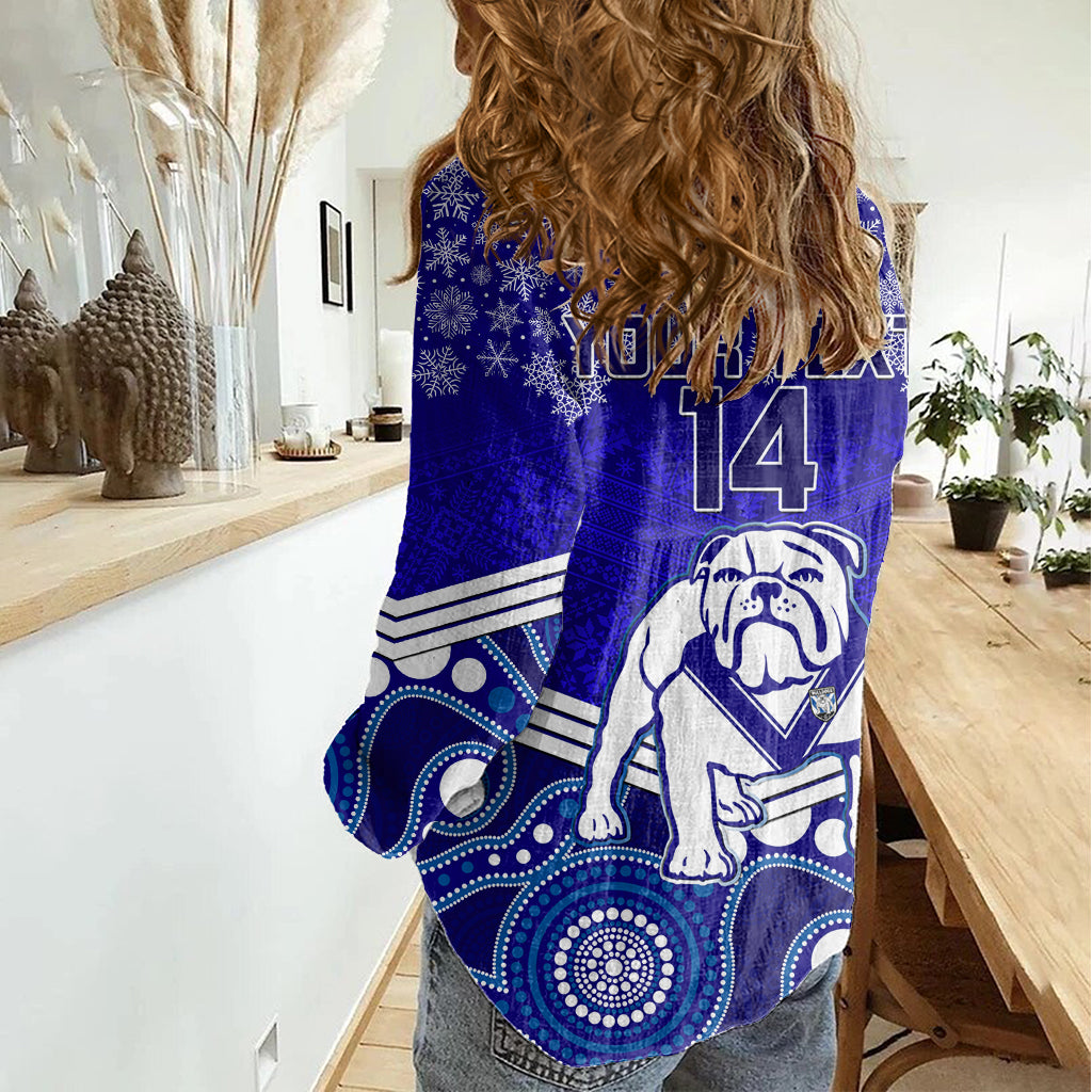custom-bulldogs-rugby-christmas-women-casual-shirt-merry-xmas-2023-mix-aboriginal-art