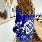 custom-bulldogs-rugby-christmas-women-casual-shirt-merry-xmas-2023-mix-aboriginal-art