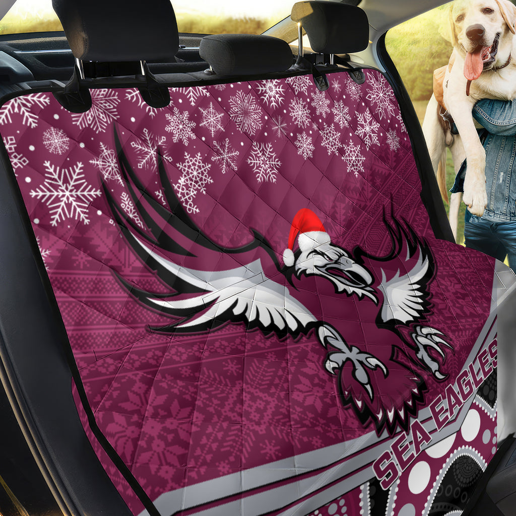 custom-sea-eagles-rugby-christmas-back-car-seat-cover-merry-xmas-2023-mix-aboriginal-art