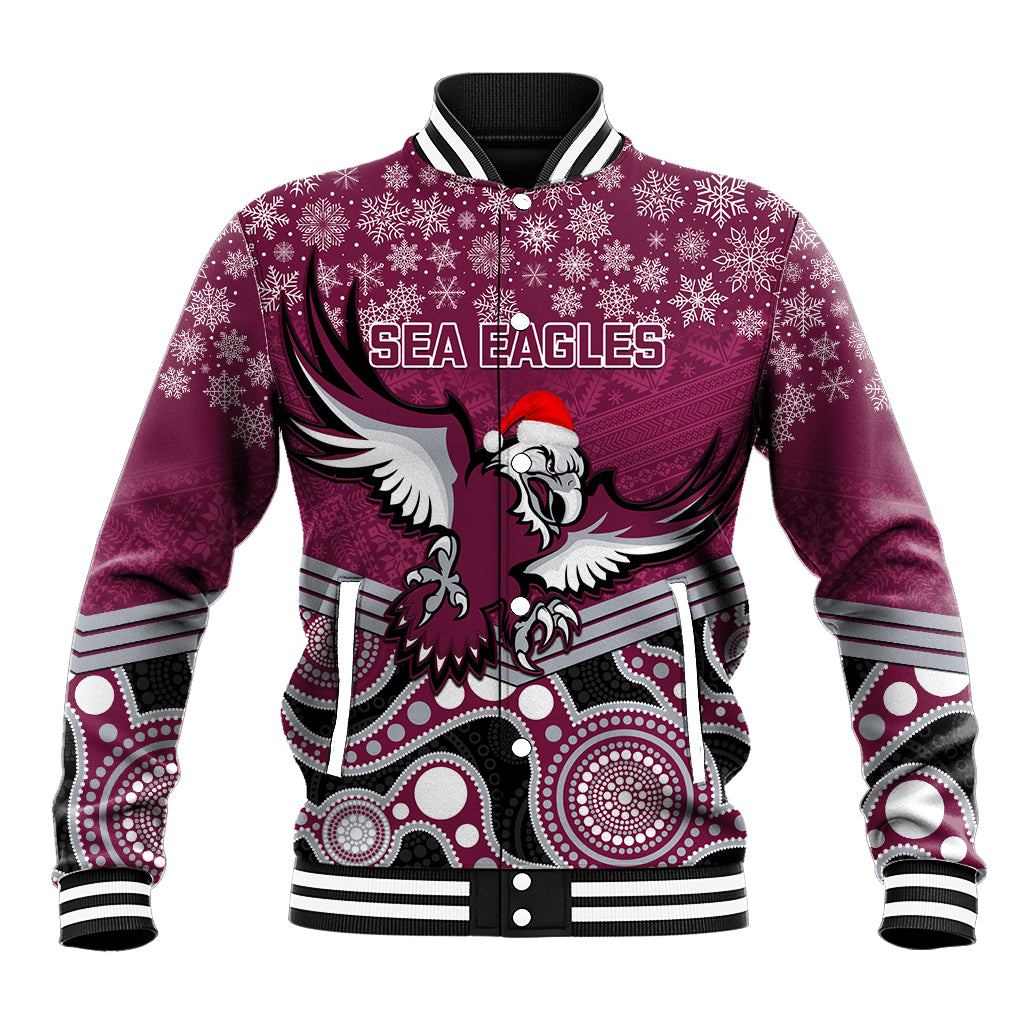 custom-sea-eagles-rugby-christmas-baseball-jacket-merry-xmas-2023-mix-aboriginal-art