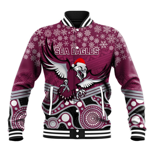 custom-sea-eagles-rugby-christmas-baseball-jacket-merry-xmas-2023-mix-aboriginal-art