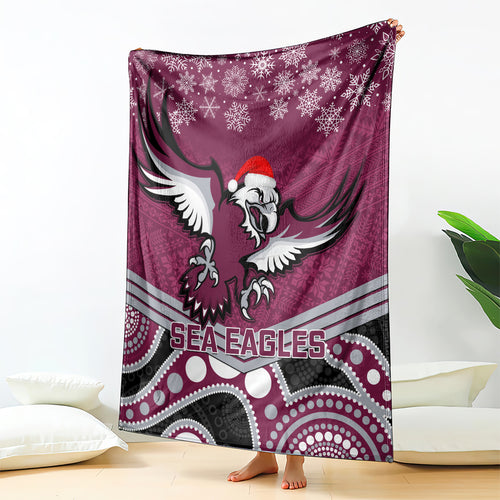 custom-sea-eagles-rugby-christmas-blanket-merry-xmas-2023-mix-aboriginal-art