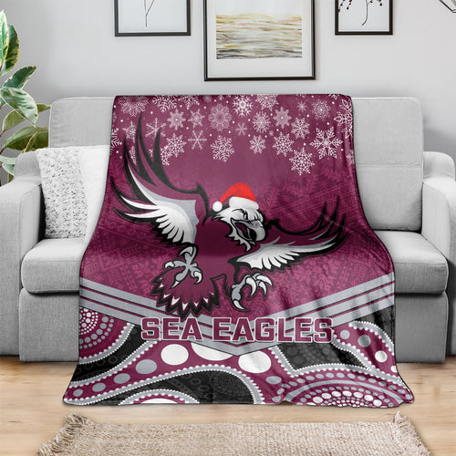custom-sea-eagles-rugby-christmas-blanket-merry-xmas-2023-mix-aboriginal-art