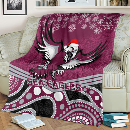 custom-sea-eagles-rugby-christmas-blanket-merry-xmas-2023-mix-aboriginal-art