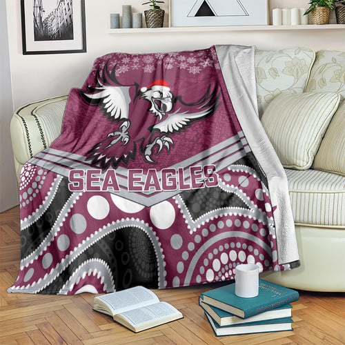 custom-sea-eagles-rugby-christmas-blanket-merry-xmas-2023-mix-aboriginal-art