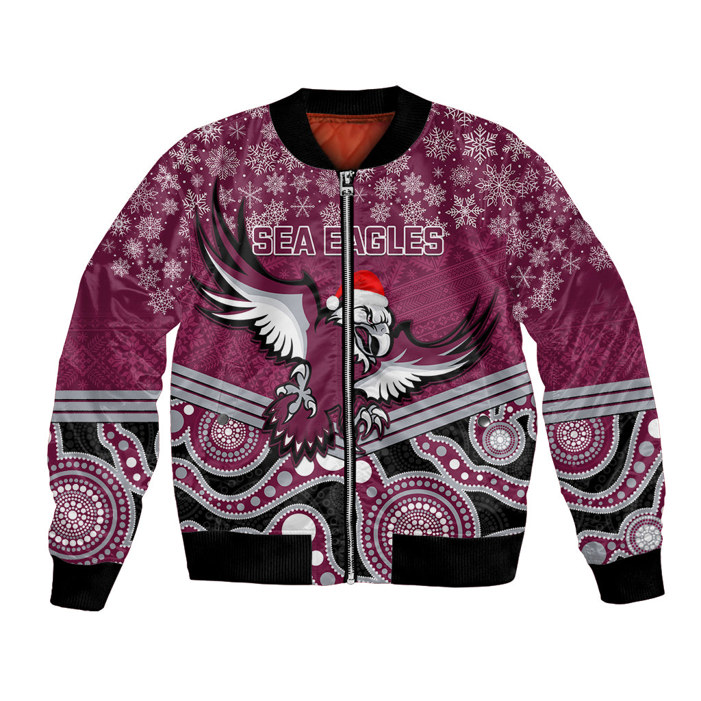 custom-sea-eagles-rugby-christmas-bomber-jacket-merry-xmas-2023-mix-aboriginal-art