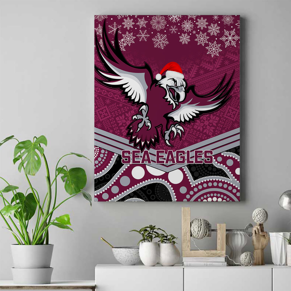 custom-sea-eagles-rugby-christmas-canvas-wall-art-merry-xmas-2023-mix-aboriginal-art