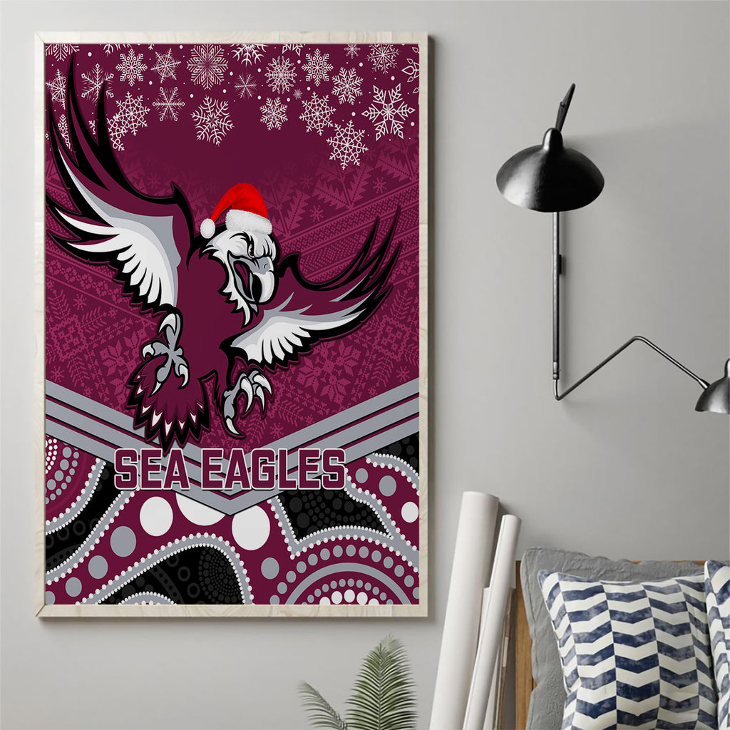 custom-sea-eagles-rugby-christmas-canvas-wall-art-merry-xmas-2023-mix-aboriginal-art