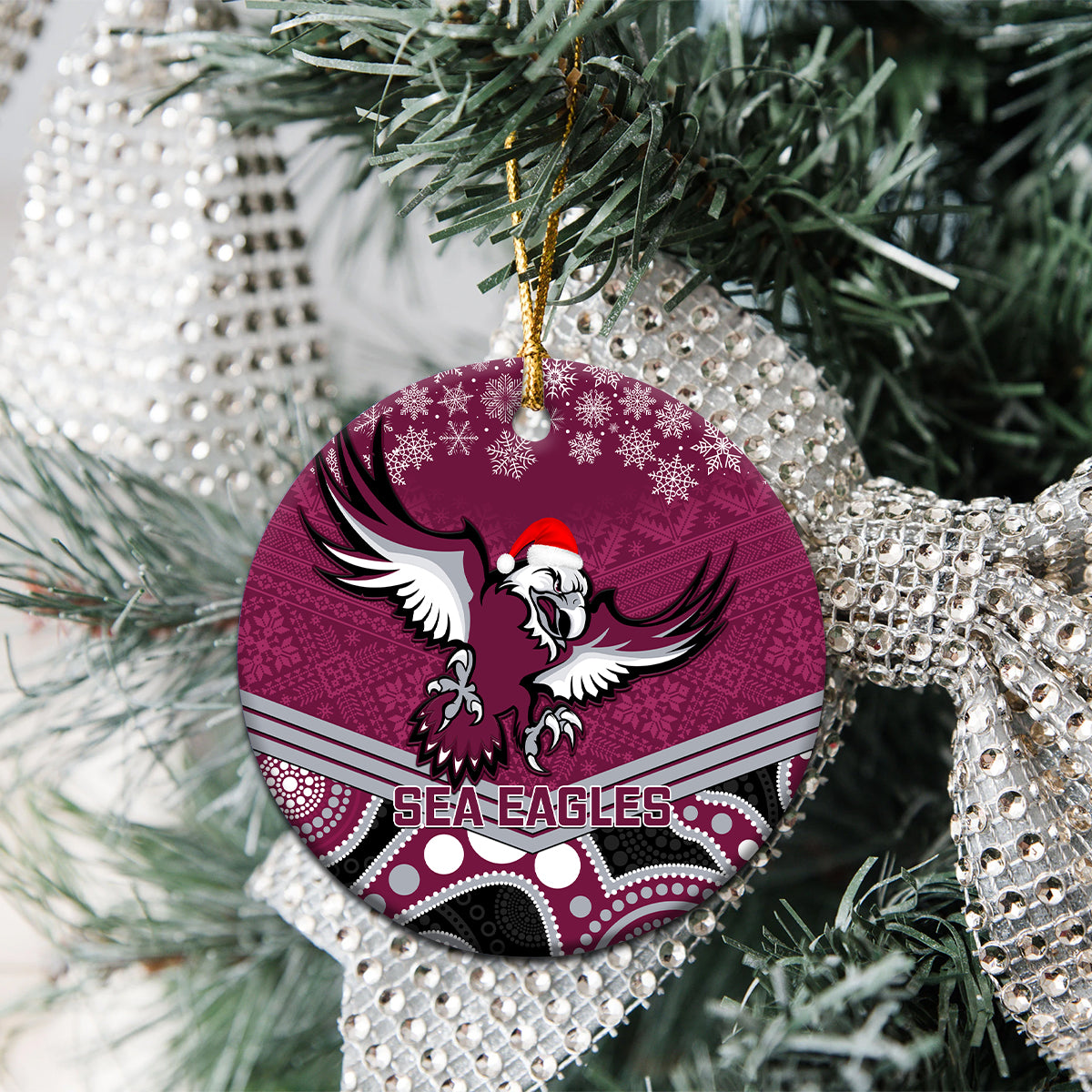 sea-eagles-rugby-christmas-ceramic-ornament-merry-xmas-2023-mix-aboriginal-art