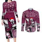custom-sea-eagles-rugby-christmas-couples-matching-long-sleeve-bodycon-dress-and-long-sleeve-button-shirt-merry-xmas-2023-mix-aboriginal-art