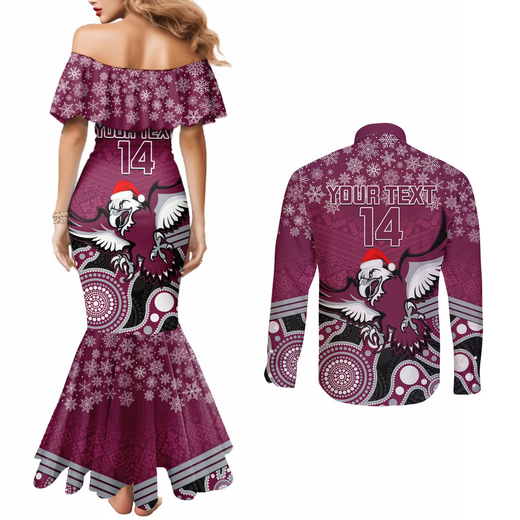 custom-sea-eagles-rugby-christmas-couples-matching-mermaid-dress-and-long-sleeve-button-shirt-merry-xmas-2023-mix-aboriginal-art