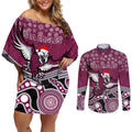 custom-sea-eagles-rugby-christmas-couples-matching-off-shoulder-short-dress-and-long-sleeve-button-shirt-merry-xmas-2023-mix-aboriginal-art