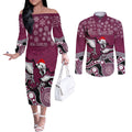 custom-sea-eagles-rugby-christmas-couples-matching-off-the-shoulder-long-sleeve-dress-and-long-sleeve-button-shirt-merry-xmas-2023-mix-aboriginal-art