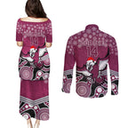 custom-sea-eagles-rugby-christmas-couples-matching-puletasi-dress-and-long-sleeve-button-shirt-merry-xmas-2023-mix-aboriginal-art